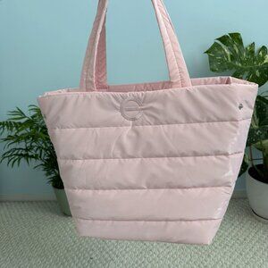 Elizabeth Grant Pink Puffer Tote Bag w/ Leopard Print Interior – BRAND NEW